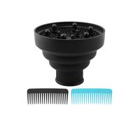 Diffusore universale pieghevole per asciugacapelli, accessorio da viaggio con pettine, diffusore portatile per capelli spessi e naturali (colore: nero)