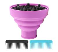 Diffusore universale pieghevole per asciugacapelli, da viaggio, con pettine, diffusore portatile per capelli spessi (colore: viola)