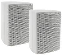 Diffusori a 2 vie, bianchi, coppia di diffusori da parete per impianti stereo HiFi e home theater, 60 Watt, 8 Ohm