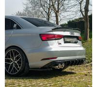 Diffusori Laterali Posteriori Oneway compatibili con Audi A3 (8V) Sedan Facelift 2016-2020 - Nero lucido