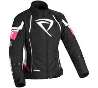 DIFI Estoril Aerotex impermeabile Ladies Moto Textile Jacket, nero-bianco-rosa, taglia M per donne