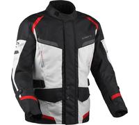 DIFI Horizon Aerotex Giacca tessile da motocicletta impermeabile, grigio/nero/rosso, Taglia 3XL