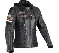 DIFI Jolene 2 Giacca in pelle da moto da donna, nero/marrone, Taglia XS