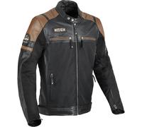 DIFI Memphis Giacca in pelle / tessuto da moto, nero-marrone, taglia 60 per maschi