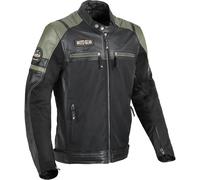DIFI Memphis Giacca in pelle / tessuto da moto, nero-verde, taglia 48 per maschi