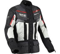 DIFI Sierra Nevada 4 Giacca tessile da motocicletta impermeabile, grigio/nero/rosso, Taglia S