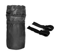 Difistik Borsa per bottiglie d'acqua, portabottiglie con tre cinghie, tessuto a tre strati, grande capacità, portatile, isolata, per escursioni, passeggiate a mani libere, Nero