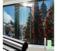 DIFIT Pellicola Specchio Oscurante per Finestre Pellicola per Vetri Finestre Anti-UV Riflettente Controllo del Calore Pellicola Finestra Privacy Adatta per Casa Ufficio（Nero-argento，60x200cm）