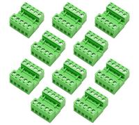 DIFLAX 10 Pezzi Kit Adattatore Guida Din C45 Pcb -Morsettiera-Supporto Barra -Morsettiere per Guida Din -Guida Din per Guida Din (Verde)