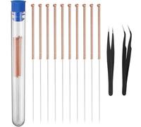DIFLAX 10 Pezzi Kit di Aghi per la Pulizia degli Ugelli della Stampante 3D, Aghi per Pulizia degli Ugelli Stampante 3D, con le 2 Pinzette(0,15/0,2/0,25/0,3/0,35/0,4/0,5/0,6/0,8/1,0 mm)