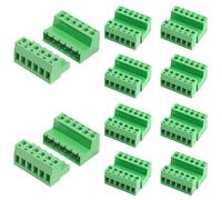 DIFLAX 10 Pezzi Morsettiera a Vite, 6 Poli Connettore, PCB Scheda Circuito Stampato, Terminale PCB, Spina Femmina Maschio, Connettori Morsettiere, Passo 5.08mm per Prototipo PCB Cablaggio