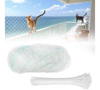 DIFLAX 10x3m Rete per Gatti Balcone, Rete Anti Uccelli, Rete in Nylon, 150 Cinghie di Fissaggio, Protezione Gatti, Rete Balcone, per Balconi, Finestre, Terrazze