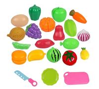 DIFLAX 18 Pezzi Cucina Giocattolo per Bambini, Frutta e Verdura da Tagliare Giocattolo, Giochi di Ruolo Montessori, Giochi per Bambini, Giocattolo Educativo, Cibo Finto per Bambini