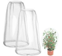 DIFLAX 2 Pezzi Rete di Protezione per Piante, Sacchetti per la Protezione Della Vasi con Coulisse, 46 * 46 cm Rete per Insetti a Maglia Fine, Copertura Vegetale in Rete per Giardino, Ortaggi, Giardino