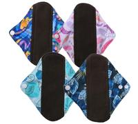 DIFLAX 4 Pezzi Assorbenti Lavabili, Salvaslip Lavabili, Fibra di Bamboo Assorbenti, Riutilizzabili, Proteggi Slip, Donna, 18x18cm, per la Mestruazione