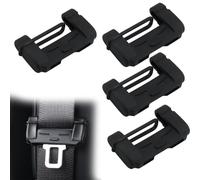 DIFLAX 4 Pezzi Custodie in Silicone per la Fibbia Della Cintura di Sicurezza Dell'auto, Protettiva per la Clip di Sicurezza Dell'auto di Dimensioni Universali, Parti Interne per Auto (Nero)