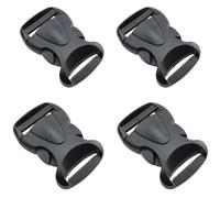 DIFLAX 4 Pezzi Fibbie a rilascio laterale 20mm/25mm, Chiusura a Incastro, Chiusura in Plastica, Duty Plastica Fibbia Clip a scatto Doppia Regolabile Zaino Fibbia di Ricambio No Cucito Nero