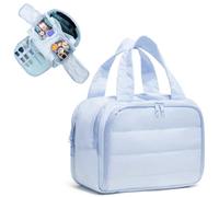 DIFLAX Beauty Case Donna, Borsa Viaggio, Grande Capacità, Trapuntata con Più Compartimenti e Double Ouverture, Bustina Portatutto Donna, Borsa Cosmetica da Viaggio, per Viaggi (Blu)