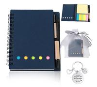 DIFLAX Cadeaux di Ringraziamento Comprenant un Quaderno à Spirale une Penna Rétractable un Portachiavi et un Sacchetto di Garza un Cadeau Parfait pour Étudiants Insegnanti Colleghi Amici