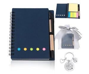 DIFLAX Cadeaux di Ringraziamento Comprenant un Quaderno à Spirale une Penna Rétractable un Portachiavi et un Sacchetto di Garza un Cadeau Parfait pour Étudiants Insegnanti Colleghi Amici