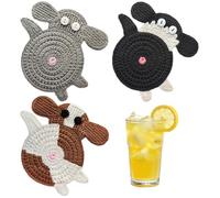 DIFLAX Intrecciato Sottobicchieri, 3 Pezzi Gatto, Sottobicchieri, Sottotazza, Sotto Bicchieri, Crochet, Für Bevande Tavolo Decorazione Regali Per Donne