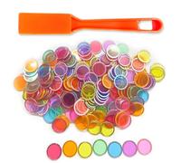 DIFLAX Set di Bastoncini magnetici da Bingo, bacchetta magnetica per bambini, 100 Multicolore Gettoni magnetici del Lotto, per contare Le Patatine Scolastiche e i Giochi di Plastica(Set Arancione)