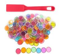 DIFLAX Set di Bastoncini magnetici da Bingo bacchetta magnetica per bambini 100 Multicolore Gettoni magnetici del Lotto per contare Le Patatine Scolastiche e i Giochi di Plastica (Set Rosso)