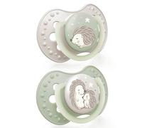 Difrax LOVI - Ciuccio Dinamico per Neonato - Ciuccio fosforescente - 6-18 mesi - Unisex - Facile da accettare, Senza BPA, Siliconi di alta qualità e durevoli