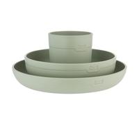 Difrax LOVI Set da pranzo per bambini con tazza - verde - Set completo per i primi morsi - leggero, sicuro e ideale per i più piccoli