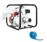 DIFU Pompa dell'acqua a benzina da 3", 4 tempi, con tubo dell'acqua da 7,5 m, pompa motore da 7,5 CV, 60000 l/h, pompa per acqua sporca, autoadescante, da giardino, camper, laghetto, roulotte, altezza