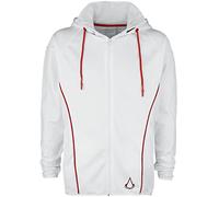 DIFUZED Assassins Creed-Felpa con Cappuccio Tech da Uomo Unisex-Bambini e Ragazzi, Weiß, Small