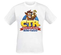Crash Bandicoot Crash Team Racing - Logo - Nitro Fueled T-Shirt Bianco S