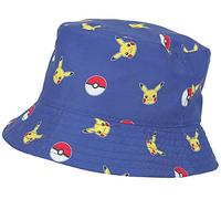 Difuzed Pika & Pokeball all-Over Cappello a Falda Larga, Blu, Taglia Unica Uomo