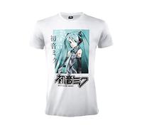 Difuzed T-Shirt Hatsune Miku. Maglia Anime Waifu. Ufficiale. Maglia Bianca. Unisex. Adulto Ragazzo. (IT, Testo, XS, Regular, Regular, Bianco)
