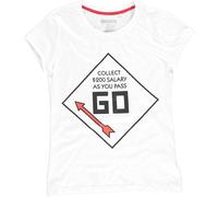 Difuzed - T-Shirt - Monopoly» Go « (Bianco) Maglietta Tshirt Uomo Bianco