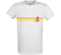 Difuzed - T-Shirt Uomo - ATARI (Bianco, Taglia M) Camicia Uomini Logo Striped