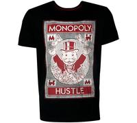 Difuzed - T-Shirt Uomo - Monopoly »Hustle« (Nero) Camicia Tshirt Uomini