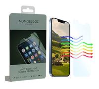Dig Detox Nomoblooz - Set di 2 pellicole protettive anti luce blu con kit di installazione e pulizia, in vetro temperato per iPhone 15/15 Pro