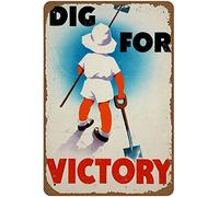 Dig For Victory - Poster classico della propaganda britannica della seconda guerra mondiale, divertente da parete, cartello di avvertimento per porta, cartello di avvertimento in metallo stagno stile