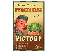 Dig For Victory - Poster vintage in metallo con logo, decorazione da parete, per ufficio, cucina, garage, bar, 20,3 x 30,5 cm
