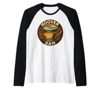 Diga di Hoover, Nevada, Arizona, Punto di Riferimento del Fiume Colorado, Vegas 702 Maglia con Maniche Raglan