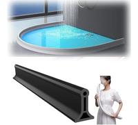 Diga per acqua con soglia doccia pieghevole, Tappo 'acqua Barriera for doccia Diga in gomma Blocco in silicone Separazione asciutta e bagnata for il bagno(Black,2m/78.7in)