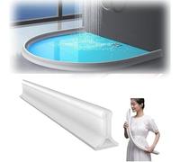 Diga per acqua con soglia doccia pieghevole, Tappo 'acqua Barriera for doccia Diga in gomma Blocco in silicone Separazione asciutta e bagnata for il bagno(White,2m/78.7in)