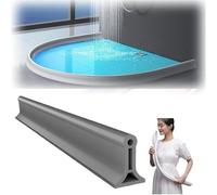 Diga per acqua con soglia doccia pieghevole, Tappo 'acqua Barriera for doccia Diga in gomma Blocco in silicone Separazione asciutta e bagnata for il bagno(Gray,2m/78.7in)