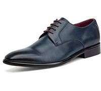 DIGEL Scarpe Simon Pelle Liscia Cuciture Ornamentali Nero - Blu Notte, 45 EU