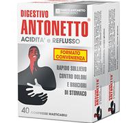 DIGESTIVO ANTONETTO ACIDITA' E REFLUSSO 80 COMPRESSE MASTICABILI 2 ASTUCCI DA 40 COMPRESSE