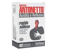 Digestivo Antonetto Acidità e Reflusso Rapido Sollievo, 40 Compresse
