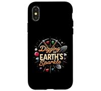 Digging for Earth's Sparkle Gemstone Miner Design Custodia per iPhone X/XS