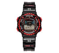 Digi-Tech DT102914 Chrono Race Orologio Digitale, Uomo, Caucciú, Nero/Rosso