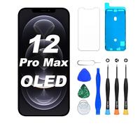 DIGI4U Display per iPhone 12 Pro Max OLED 6.7 pollici di ricambio Truetone COF Display Digitizer Assembly, non LCD, con strumento di riparazione, protezione schermo e colla impermeabile